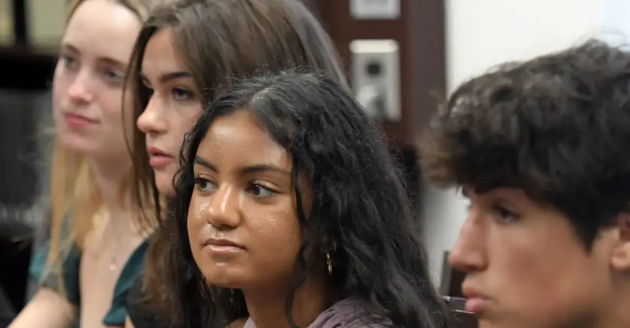 Upper School students listen during a lesson