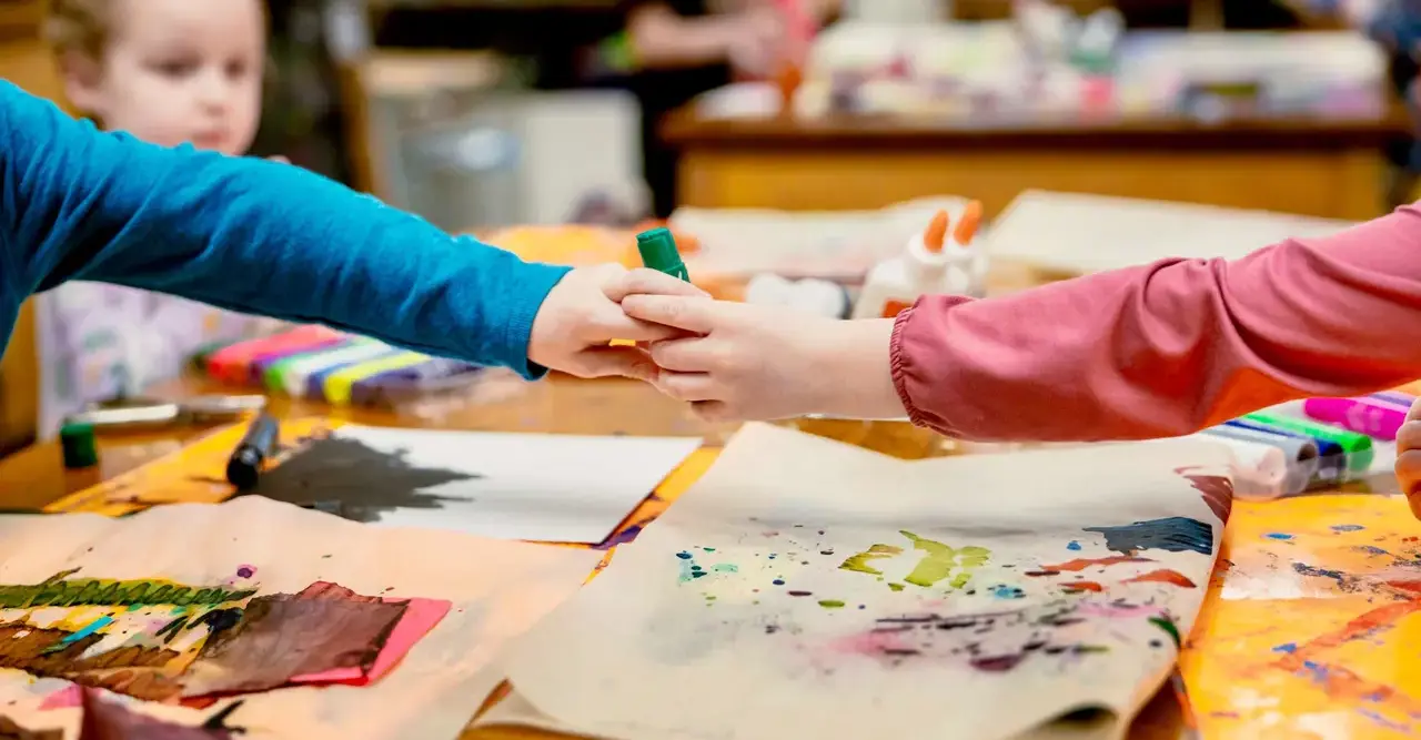 Children sharing in classroom