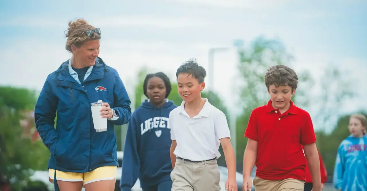 walking with gym teacher