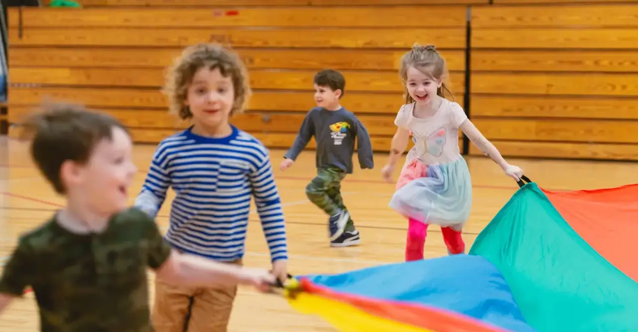 Children playing in gym